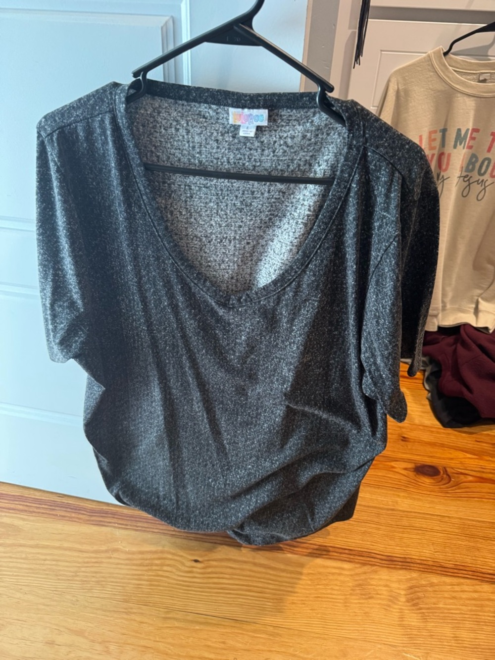 Sparkle V-Neck Women's Top - Black